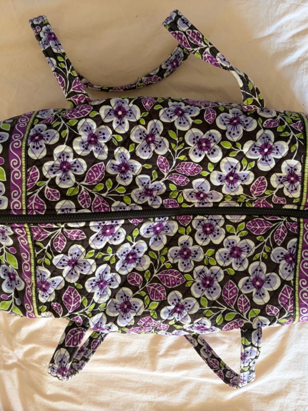 Vera Bradley Plum Petals, large quilted weekender duffle, LIKE NEW!